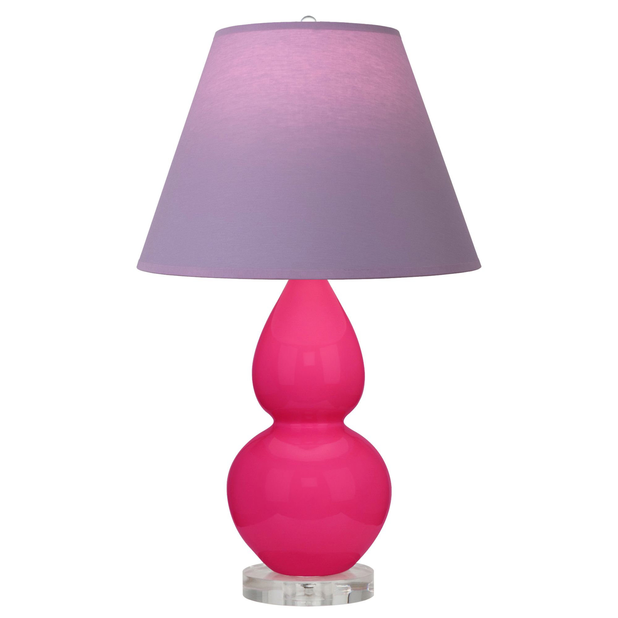 Image 2 Double Gourd 22"H Razzle Rose And Lucite Lamp w/ Lavender And Plum Shade more views