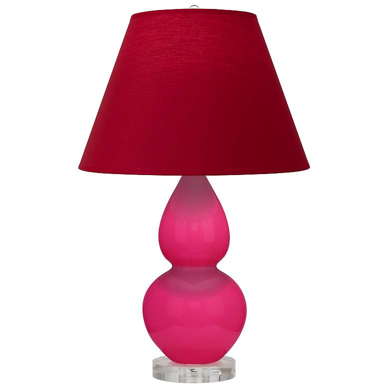 Image 1 Double Gourd 22"H Razzle Rose And Lucite Lamp w/ Rose And Ink Shade