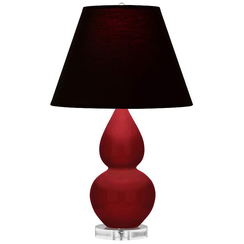 Image 1 Double Gourd 22"H Sangria And Lucite Accent Lamp w/ Ink And Rose Shade