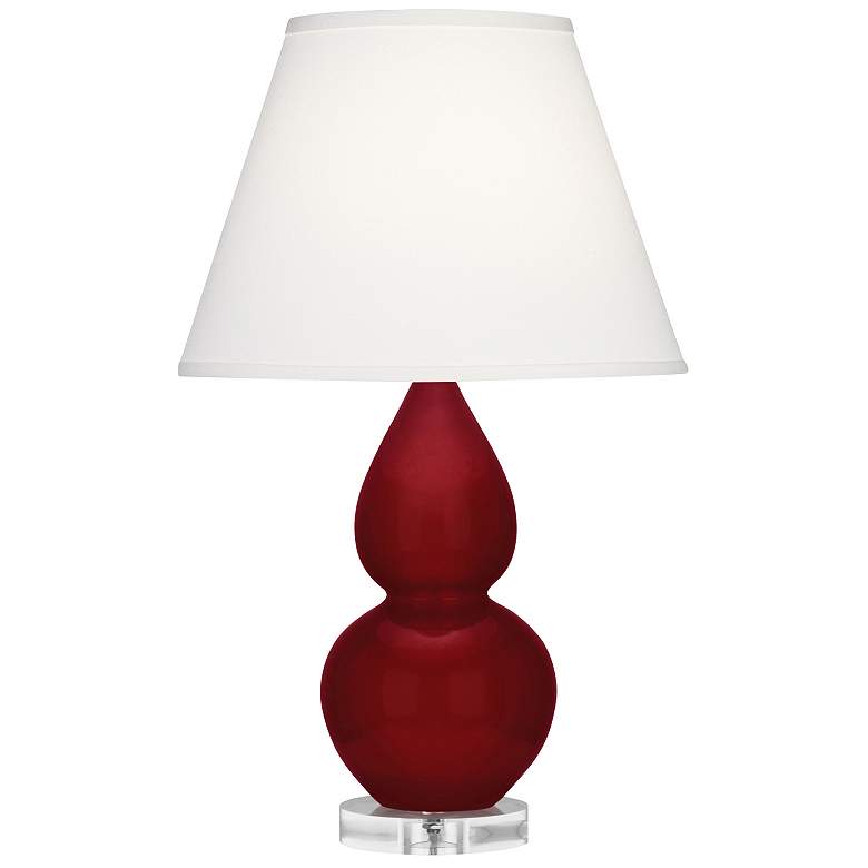 Image 1 Double Gourd 22"H Sangria And Lucite Accent Lamp w/ Pearl Shade