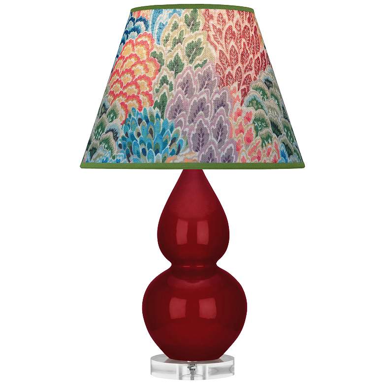 Image 1 Double Gourd 22"H Sangria And Lucite Accent Lamp w/ Spring Shade