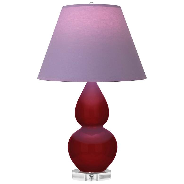 Image 1 Double Gourd 22"H Sangria And Lucite Lamp w/ Lavender And Plum Shade