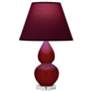 Double Gourd 22"H Sangria And Lucite Lamp w/ Plum And Lavender Shade