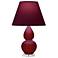 Double Gourd 22"H Sangria And Lucite Lamp w/ Plum And Lavender Shade