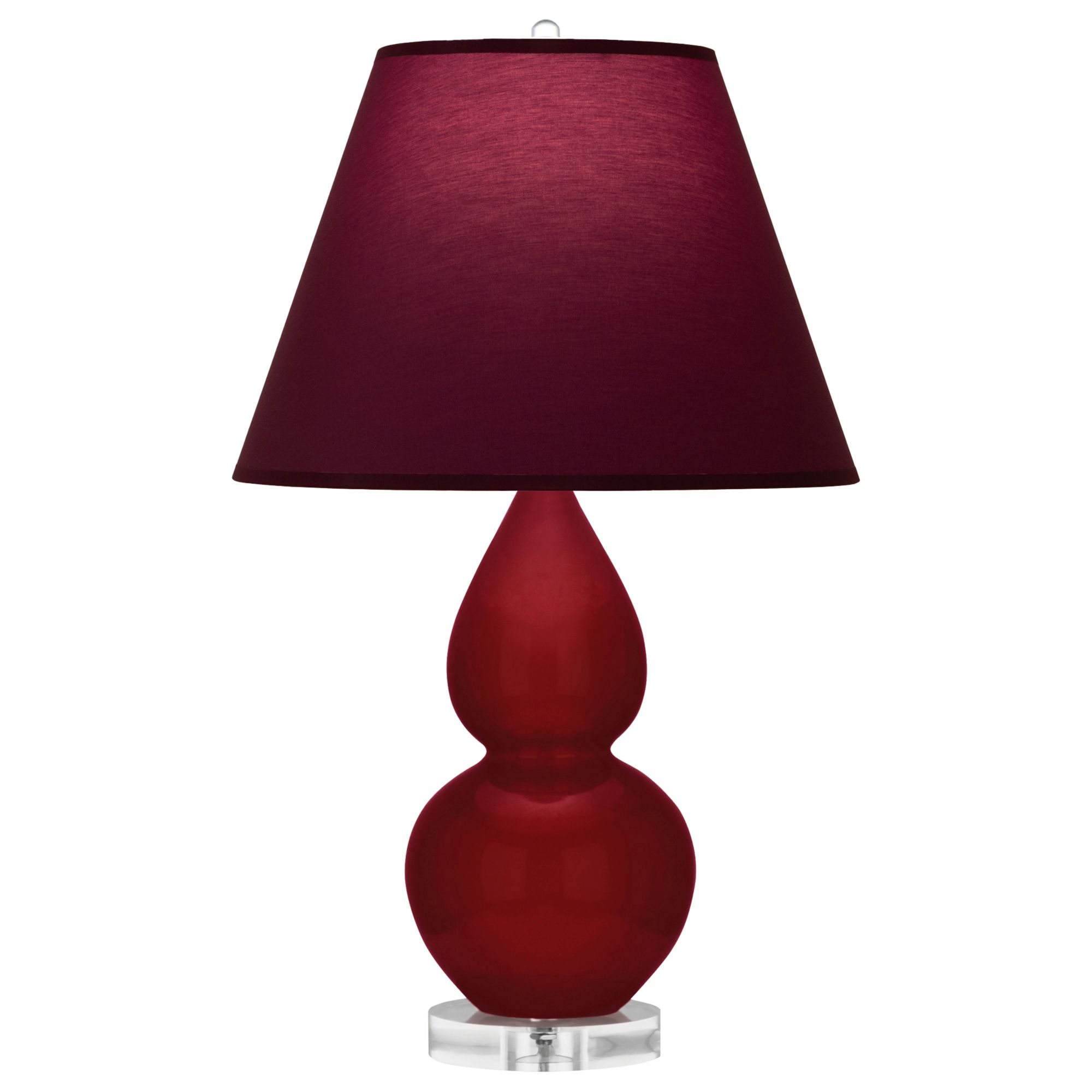 Image 2 Double Gourd 22"H Sangria And Lucite Lamp w/ Plum And Lavender Shade more views