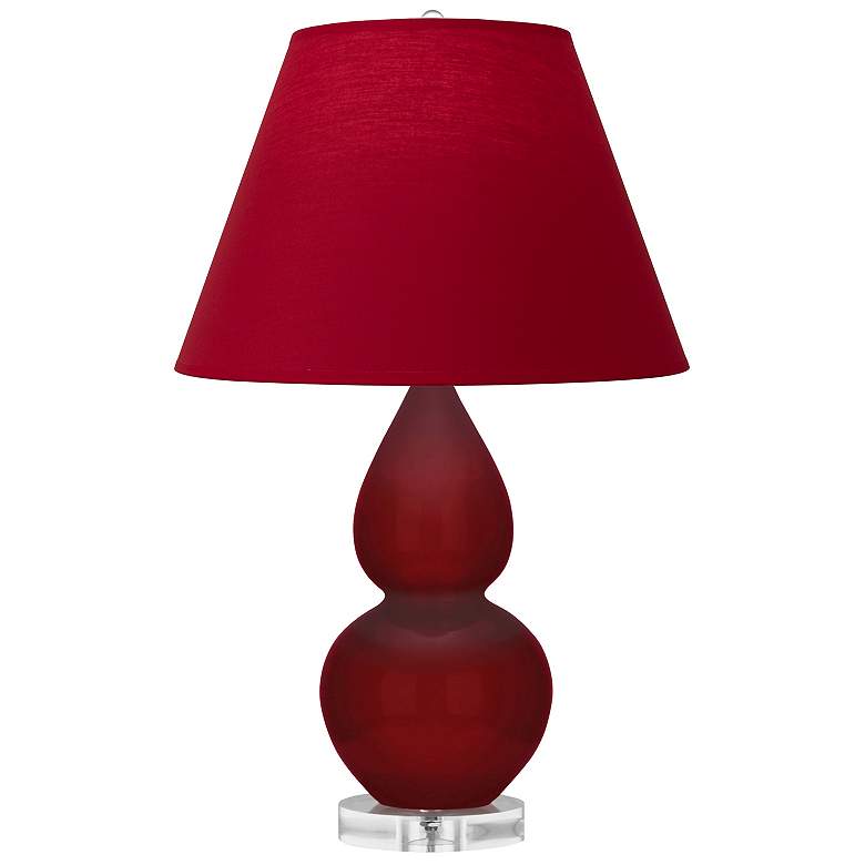 Image 1 Double Gourd 22"H Sangria And Lucite Lamp w/ Rose And Ink Shade