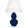 Double Gourd 22"H Small Cobalt And Lucite Accent Lamp With Pearl Shade
