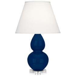 Double Gourd 22"H Small Cobalt And Lucite Accent Lamp With Pearl Shade