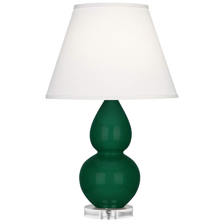 Image 1 Double Gourd 22"H Small Jungle And Lucite Accent Lamp With Pearl Shade