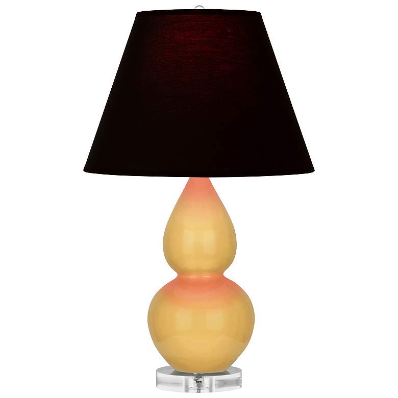 Image 1 Double Gourd 22"H Sunset And Lucite Accent Lamp w/ Ink And Rose Shade