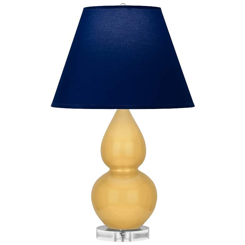 Image 1 Double Gourd 22"H Sunset And Lucite Accent Lamp w/ Navy And Gray Shade