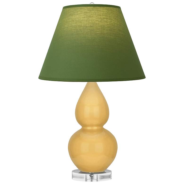 Image 1 Double Gourd 22"H Sunset And Lucite Lamp w/ Tea Green And Taupe Shade