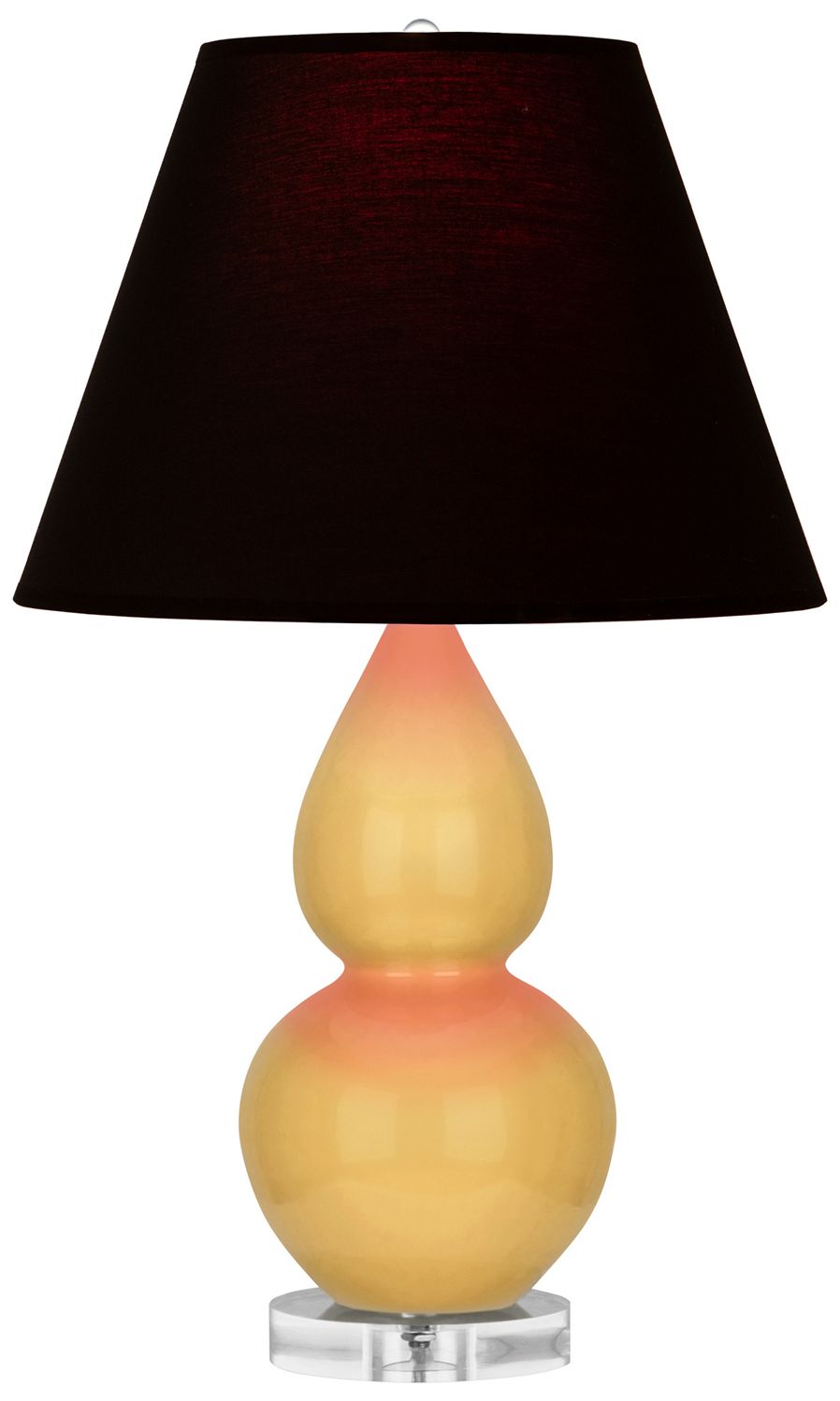 Double Gourd 22"H Sunset & Lucite Accent Lamp w/ Ink & Rose Made to Order