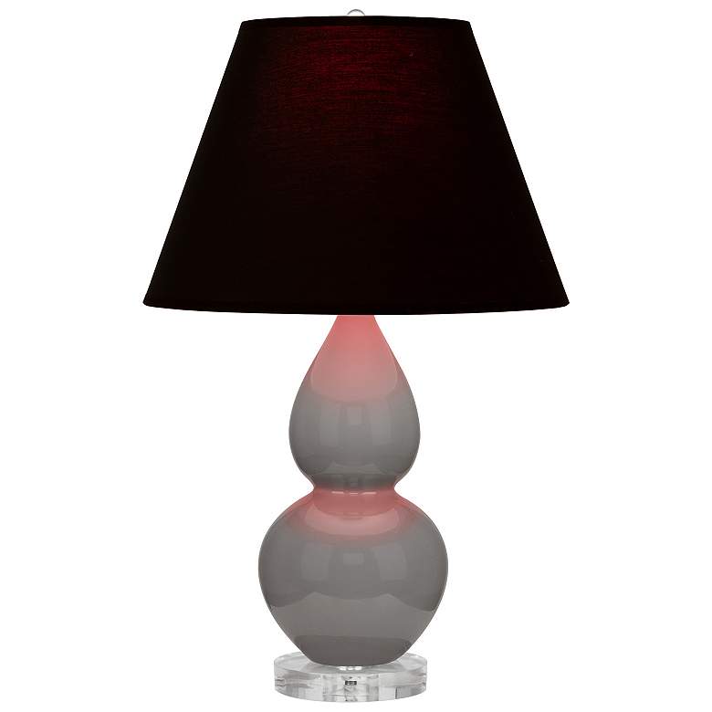 Image 1 Double Gourd 22"H Taupe And Lucite Accent Lamp w/ Ink And Rose Shade