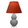 Double Gourd 22"H Taupe And Lucite Lamp w/ Tangerine And Taupe Shade