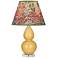 Double Gourd 22"H Yellow And Lucite Accent Lamp w/ Fall Floral Shade