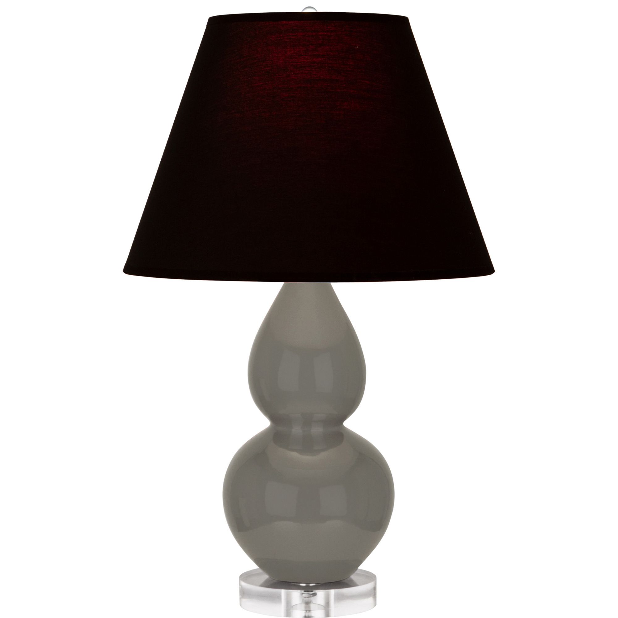 Image 2 Double Gourd 22"H Ash And Lucite Accent Lamp w/ Ink And Rose Shade more views