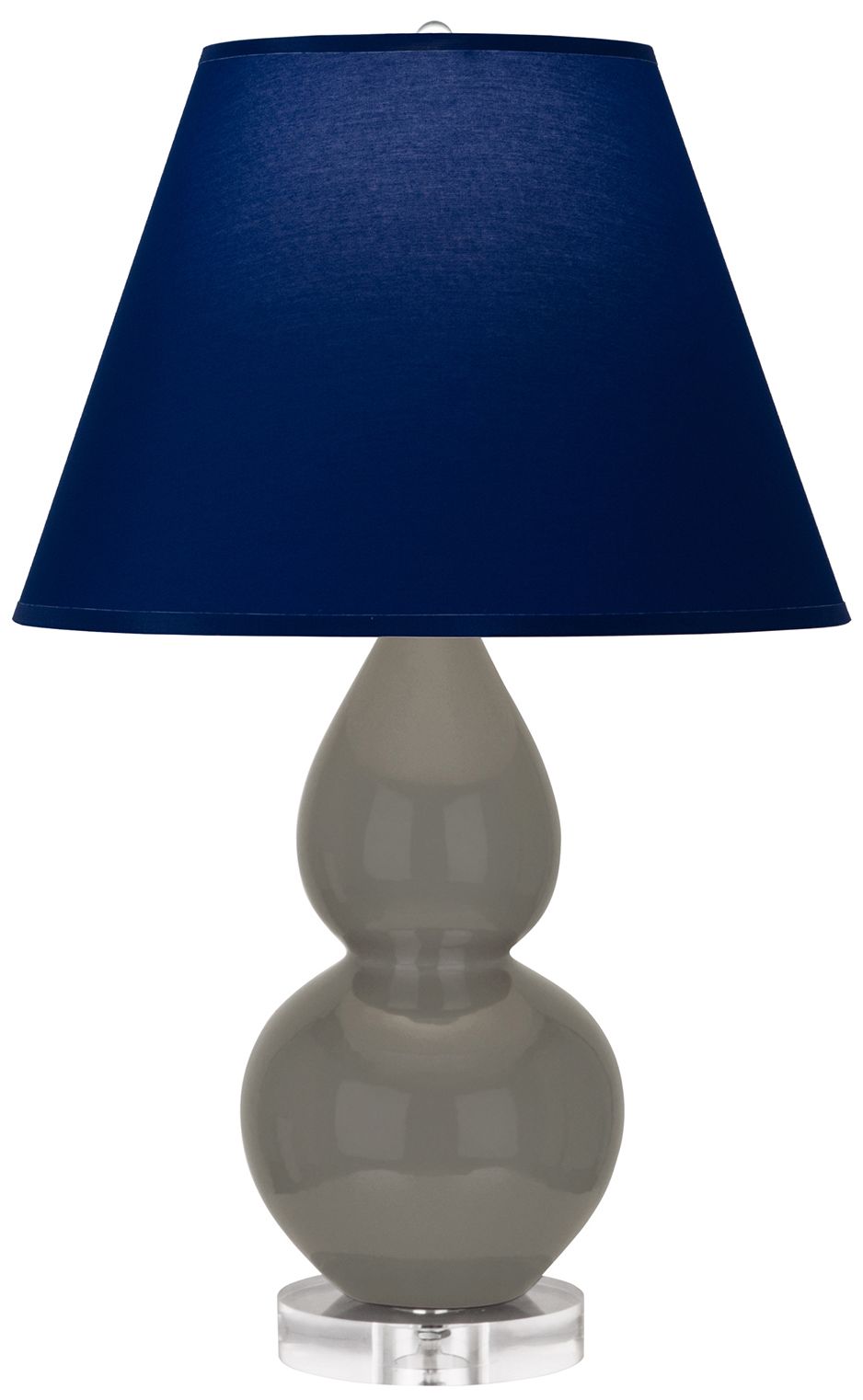 Double Gourd 22"H Ash &amp; Lucite Accent Lamp w/ Navy &amp; Gray Made