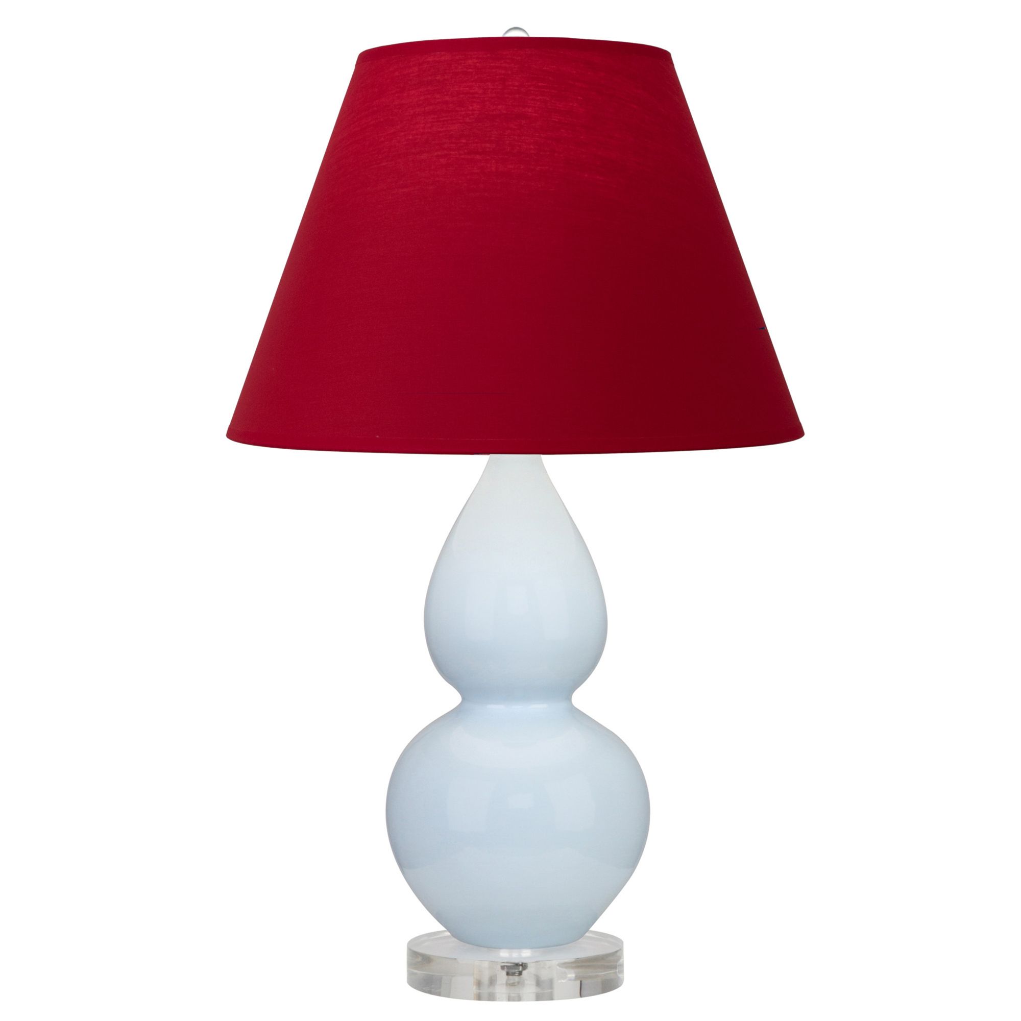 Image 2 Double Gourd 22"H Baby Blue And Lucite Lamp w/ Rose And Ink Shade more views