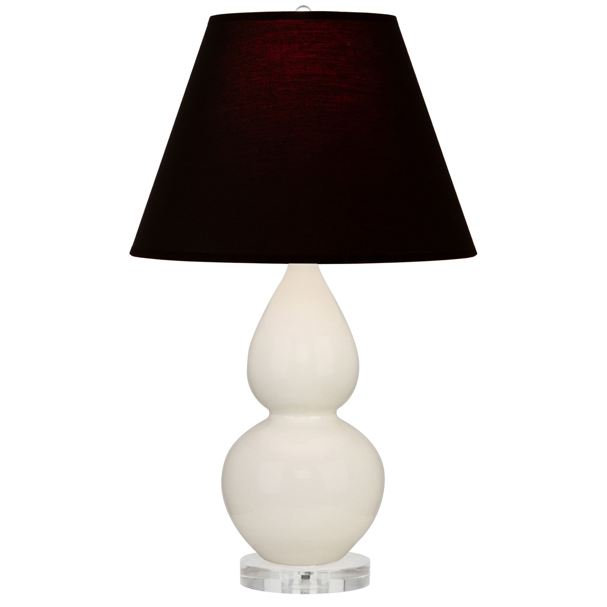 Image 2 Double Gourd 22"H Bone And Lucite Accent Lamp w/ Ink And Rose Shade more views
