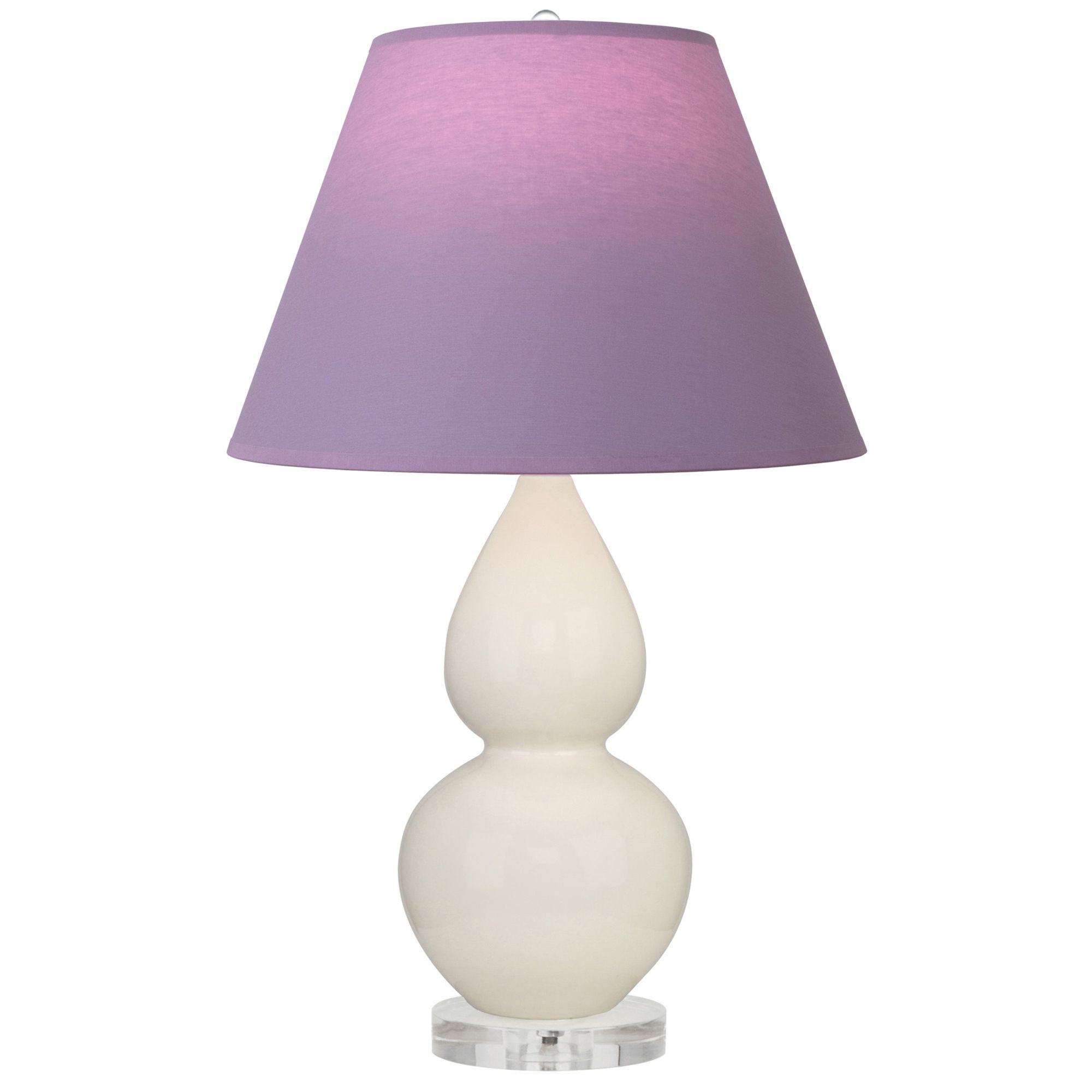 Image 2 Double Gourd 22"H Bone And Lucite Lamp w/ Lavender And Plum Shade more views