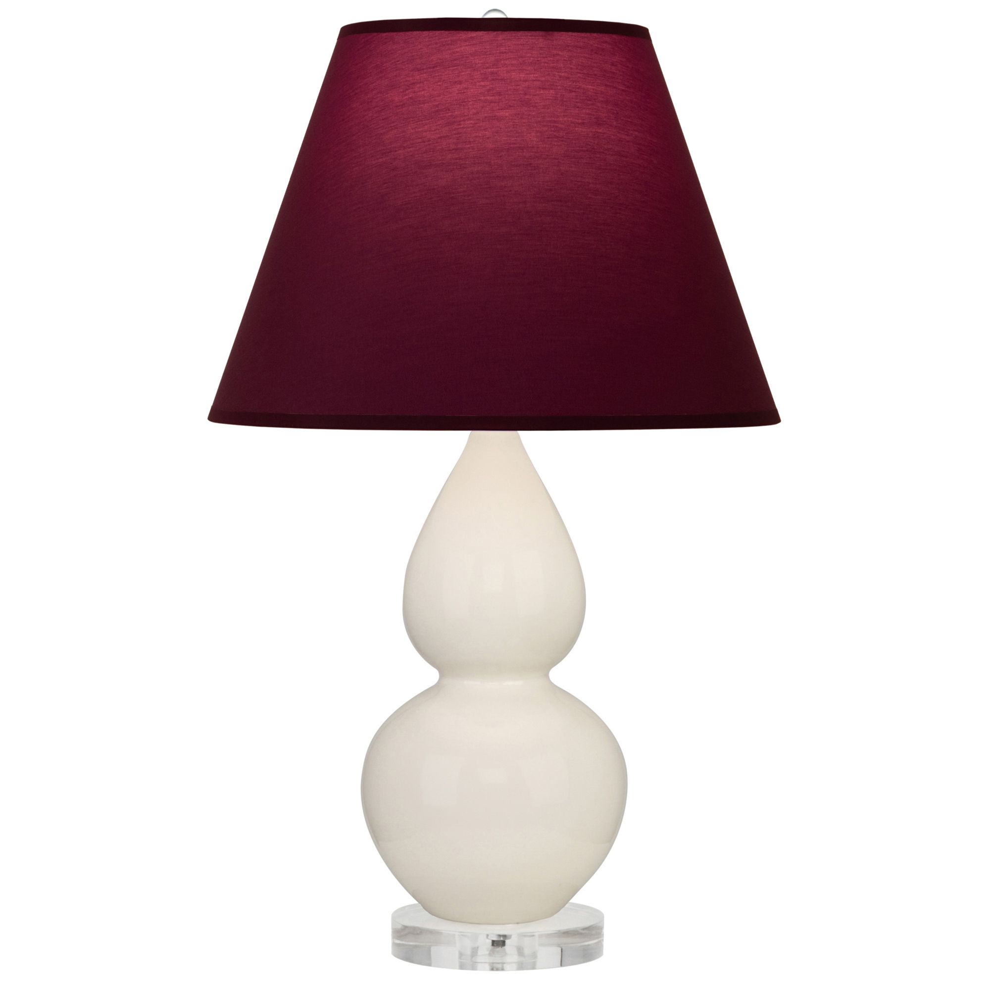 Image 2 Double Gourd 22"H Bone And Lucite Lamp w/ Plum And Lavender Shade more views