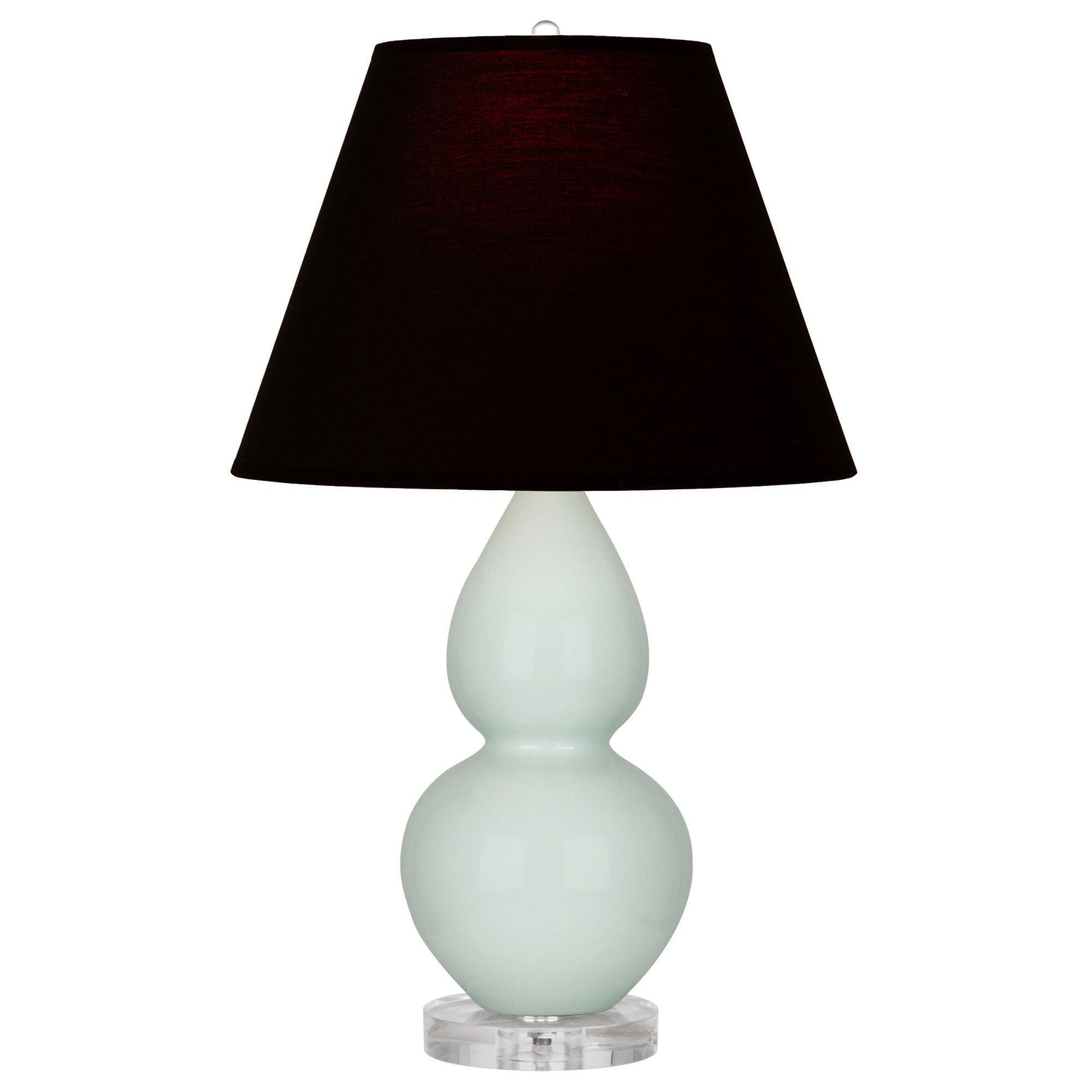 Image 2 Double Gourd 22"H Celadon And Lucite Accent Lamp w/ Ink And Rose Shade more views