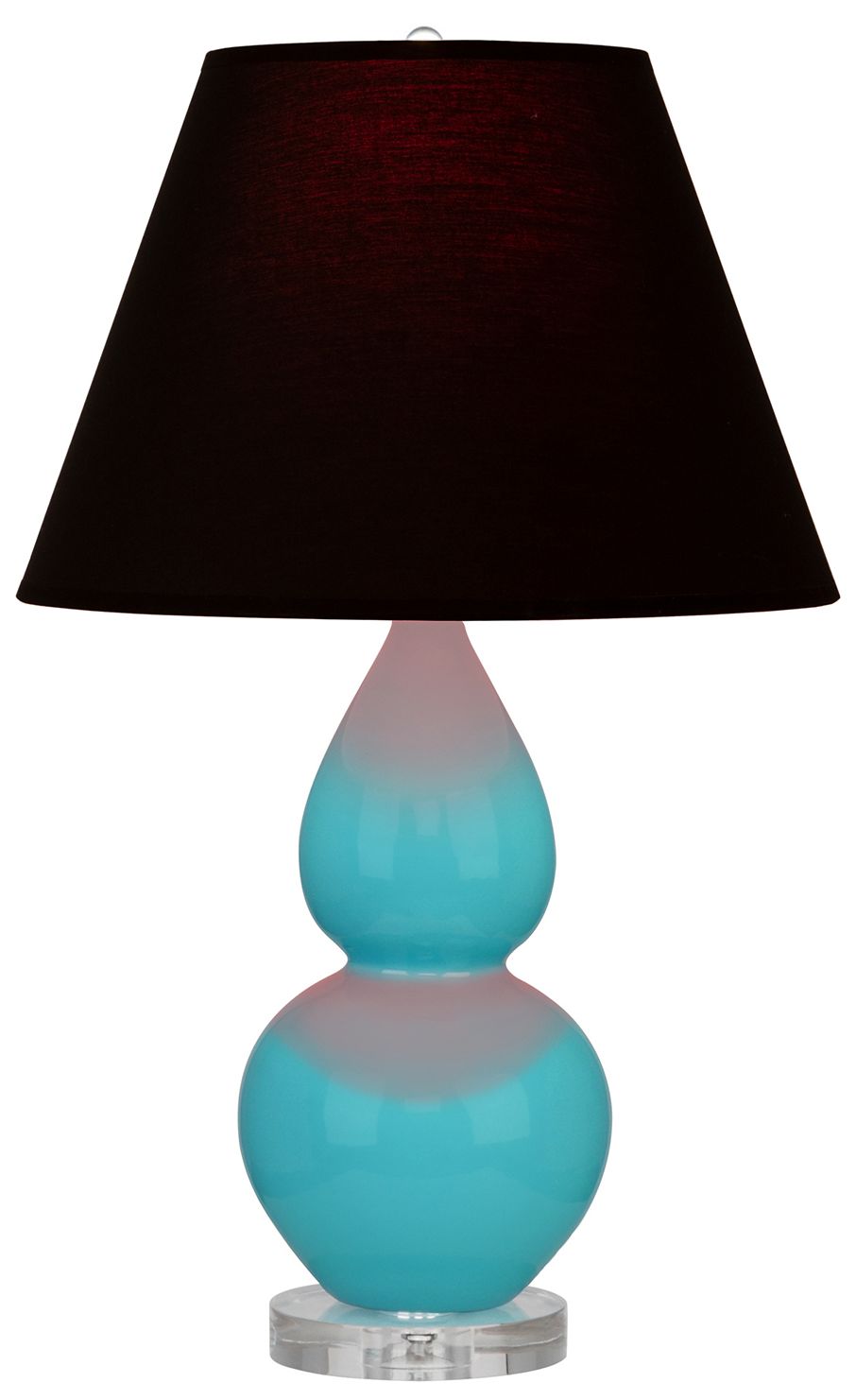 Double Gourd 22"H Egg Blue &amp; Lucite Accent Lamp w/ Ink Black Made