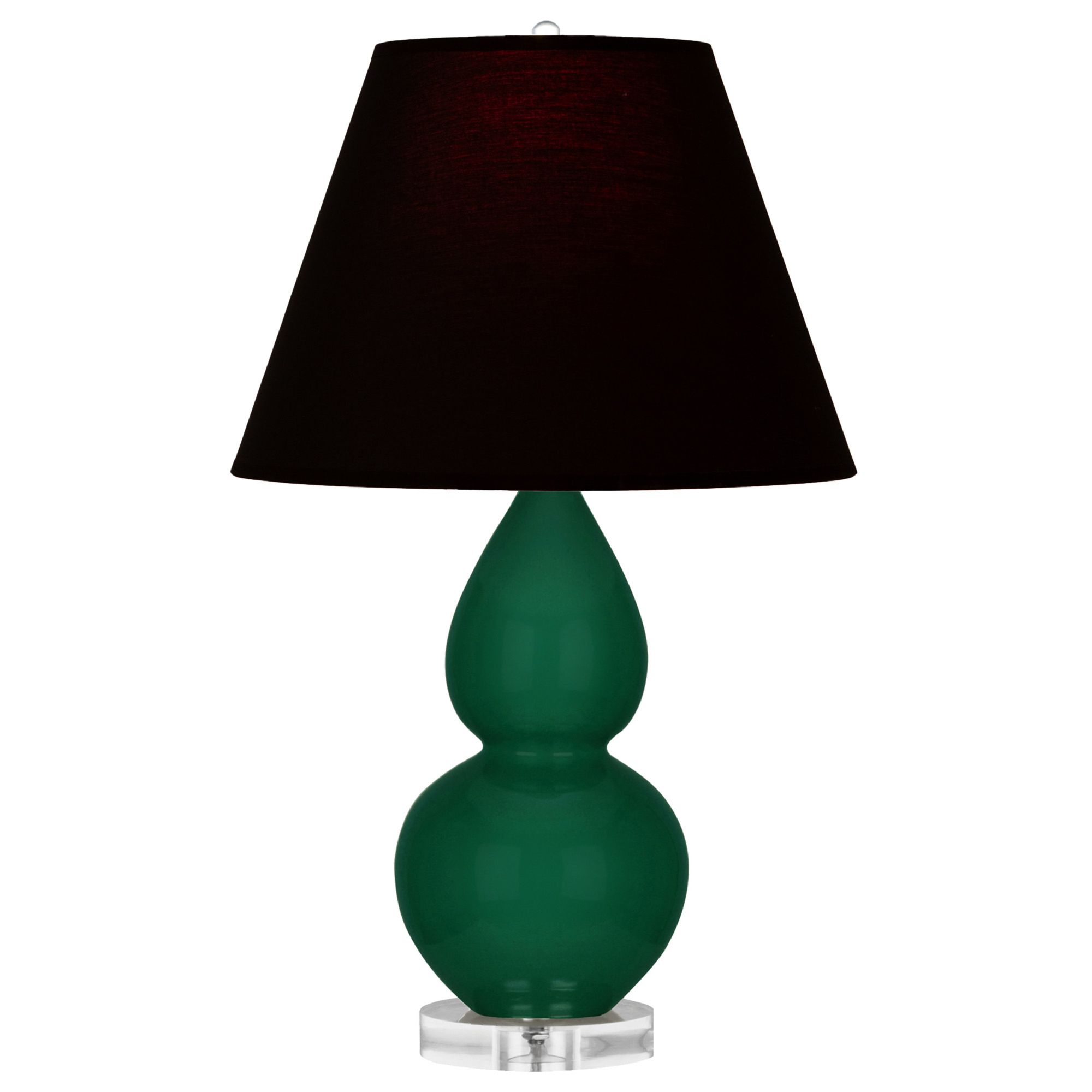 Image 2 Double Gourd 22"H Jungle And Lucite Accent Lamp w/ Ink And Rose Shade more views