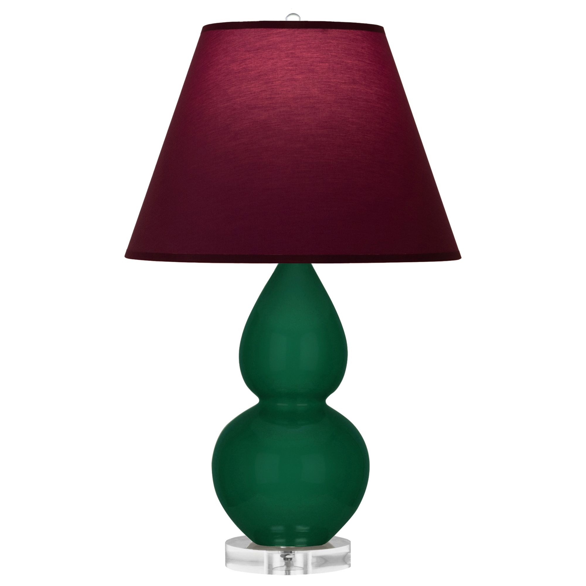 Image 2 Double Gourd 22"H Jungle And Lucite Lamp w/ Plum And Lavender Shade more views