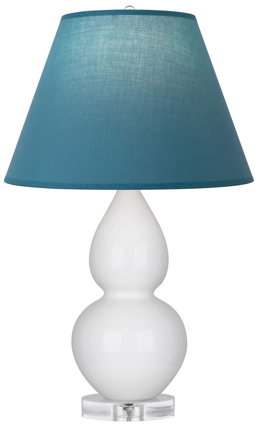 Double Gourd 22"H Lily &amp; Lucite Lamp w/ Bright Blue &amp; Gray Mad