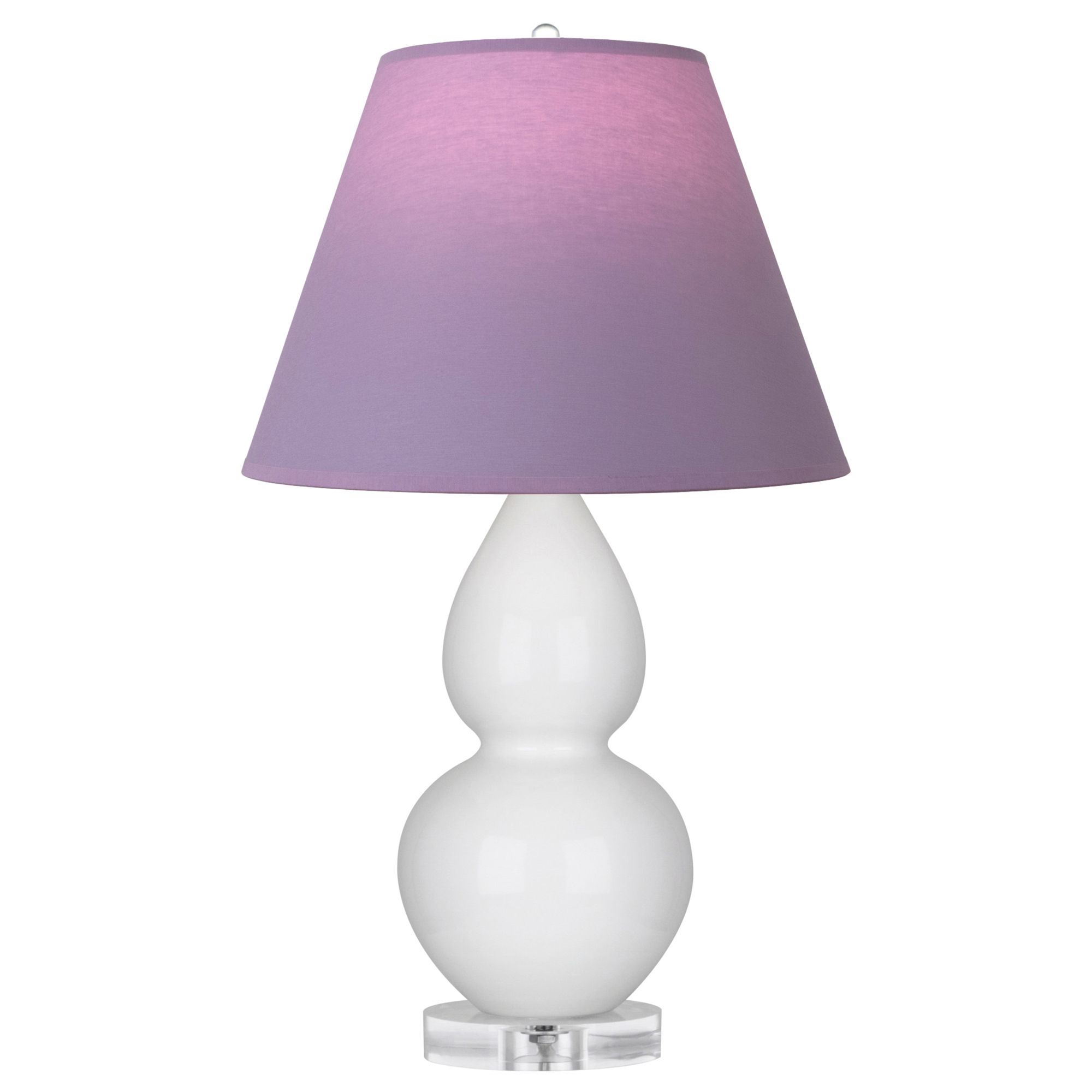 Image 2 Double Gourd 22"H Lily And Lucite Lamp w/ Lavender And Plum Shade more views
