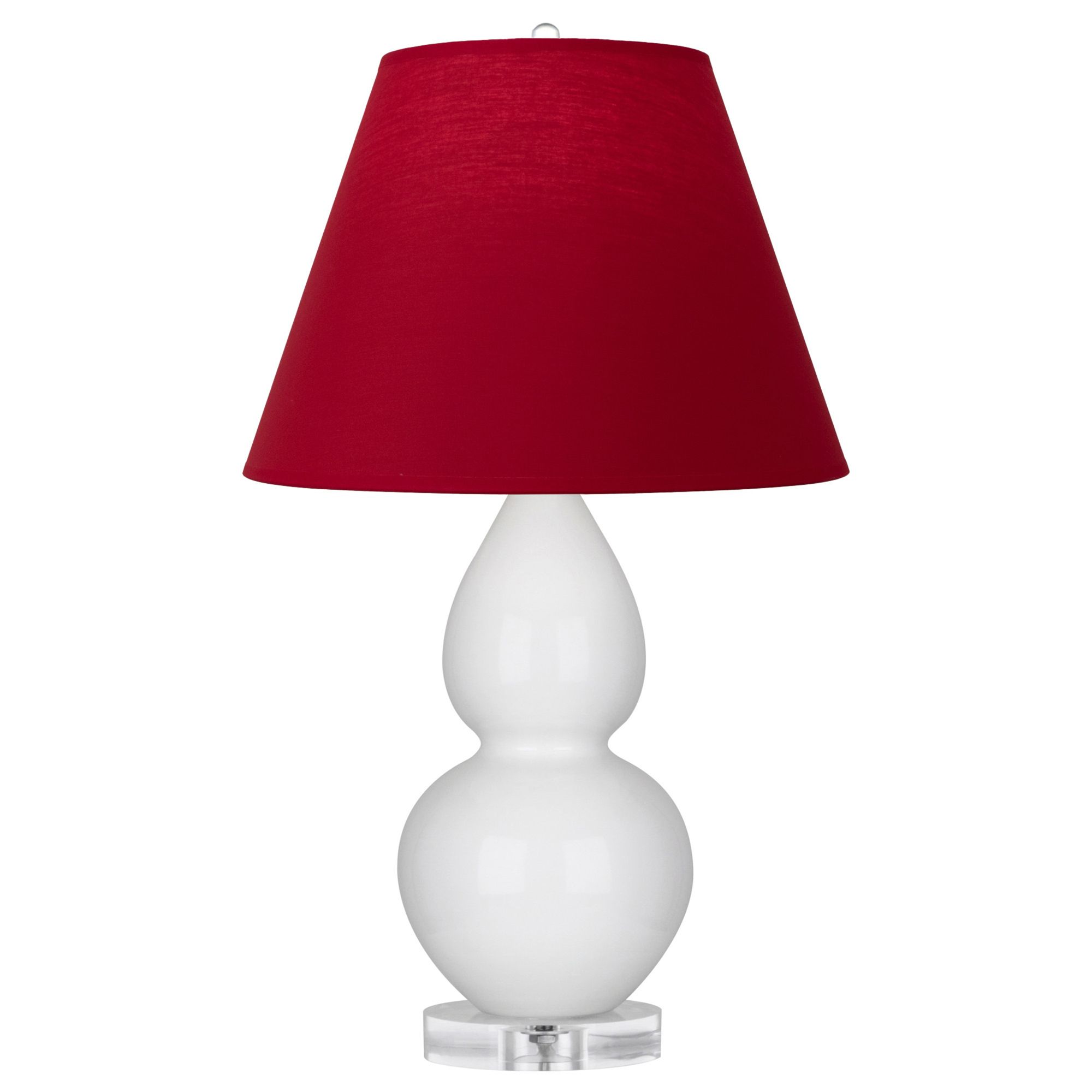Image 2 Double Gourd 22"H Lily And Lucite Lamp w/ Rose Red And Ink Black Shade more views