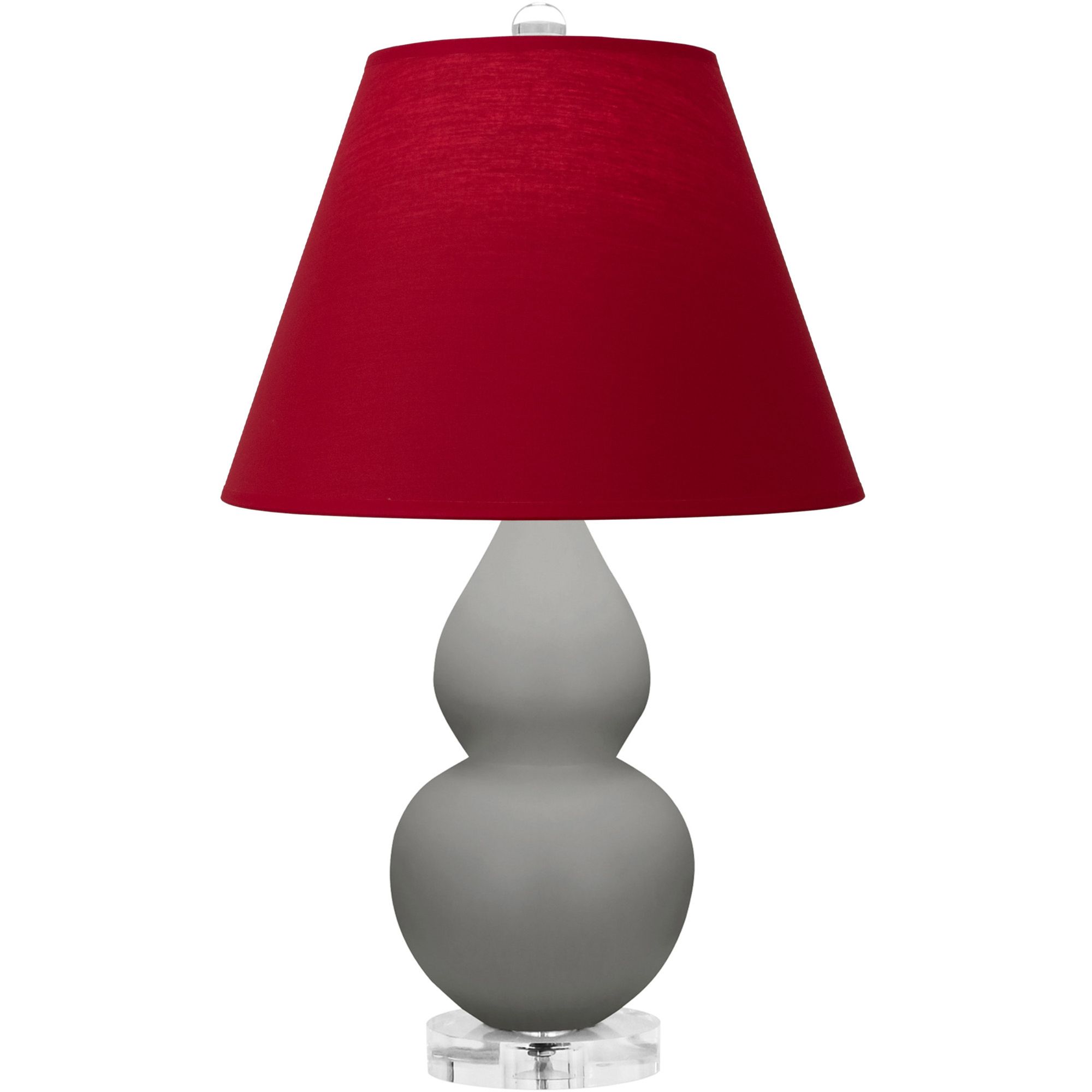 Image 2 Double Gourd 22"H Matte Taupe And Lucite Lamp w/ Rose And Ink Shade more views