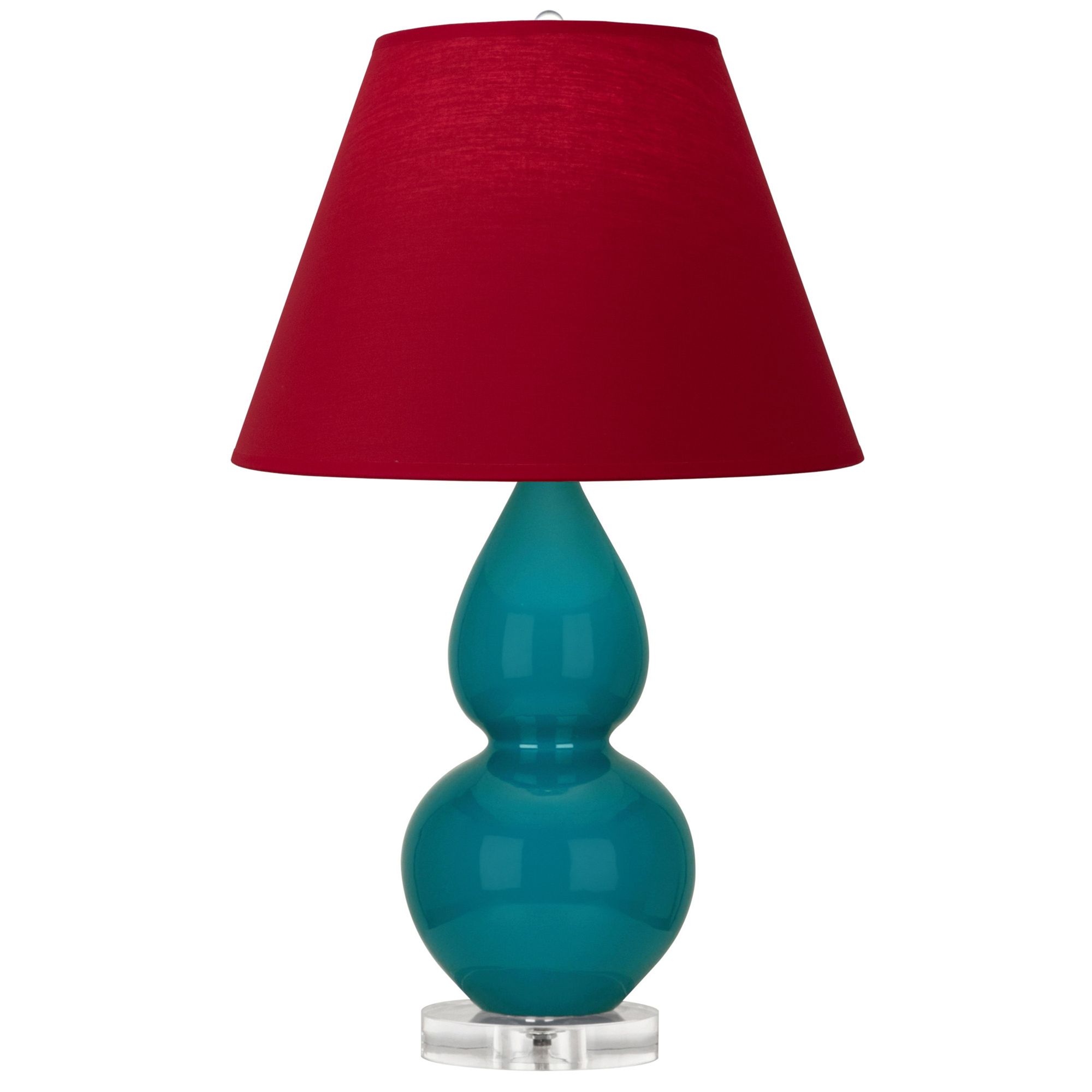 Image 2 Double Gourd 22"H Peacock And Lucite Lamp w/ Rose And Ink Shade more views