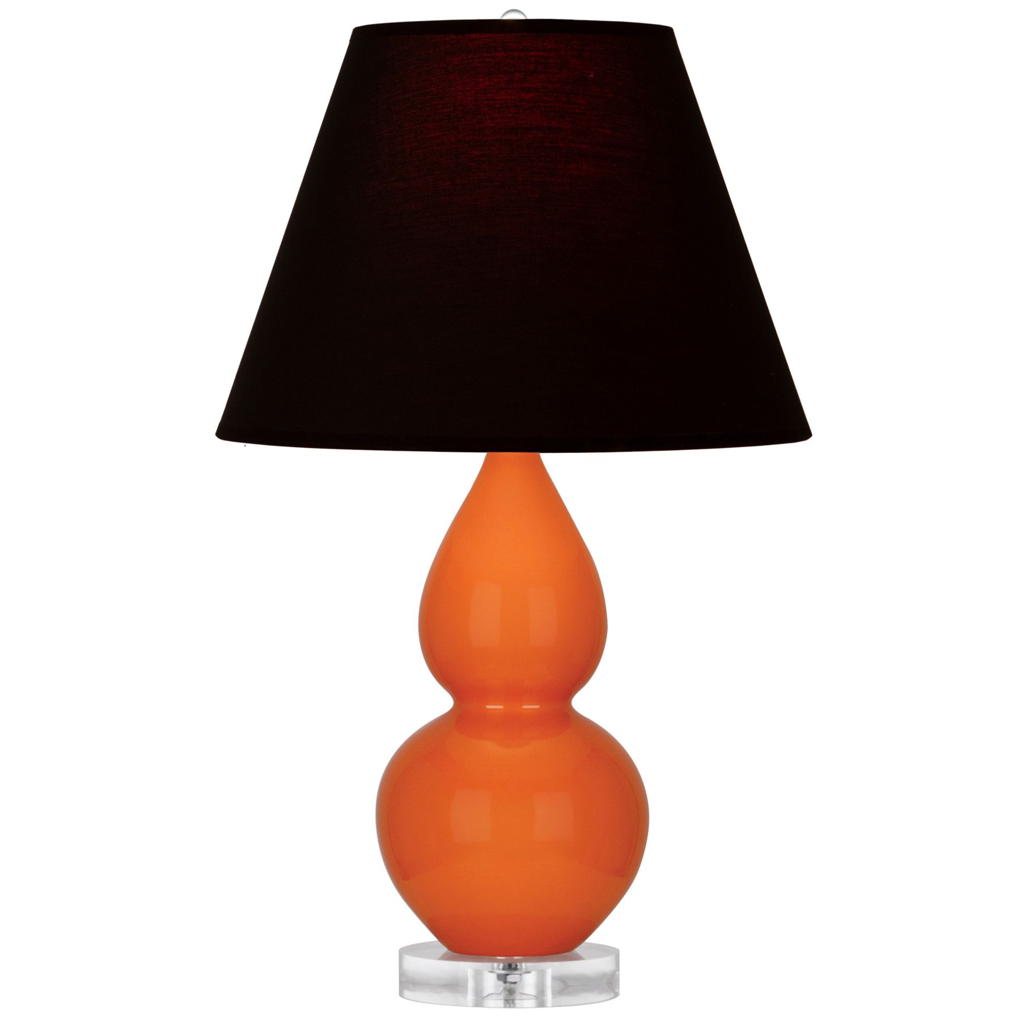 Image 2 Double Gourd 22"H Pumpkin And Lucite Accent Lamp w/ Ink And Rose Shade more views