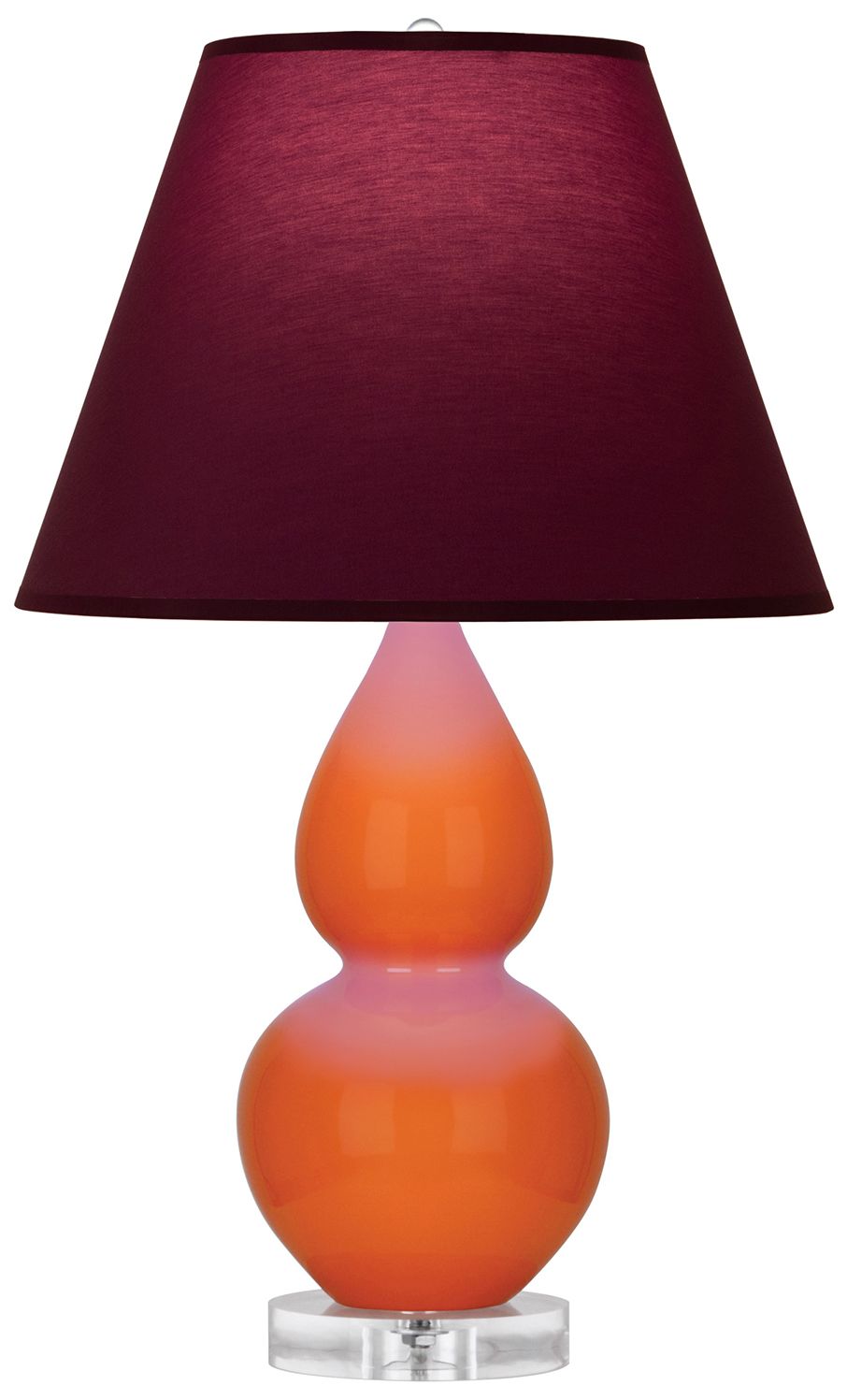 Double Gourd 22"H Pumpkin &amp; Lucite Lamp w/ Plum &amp; Lavender Mad