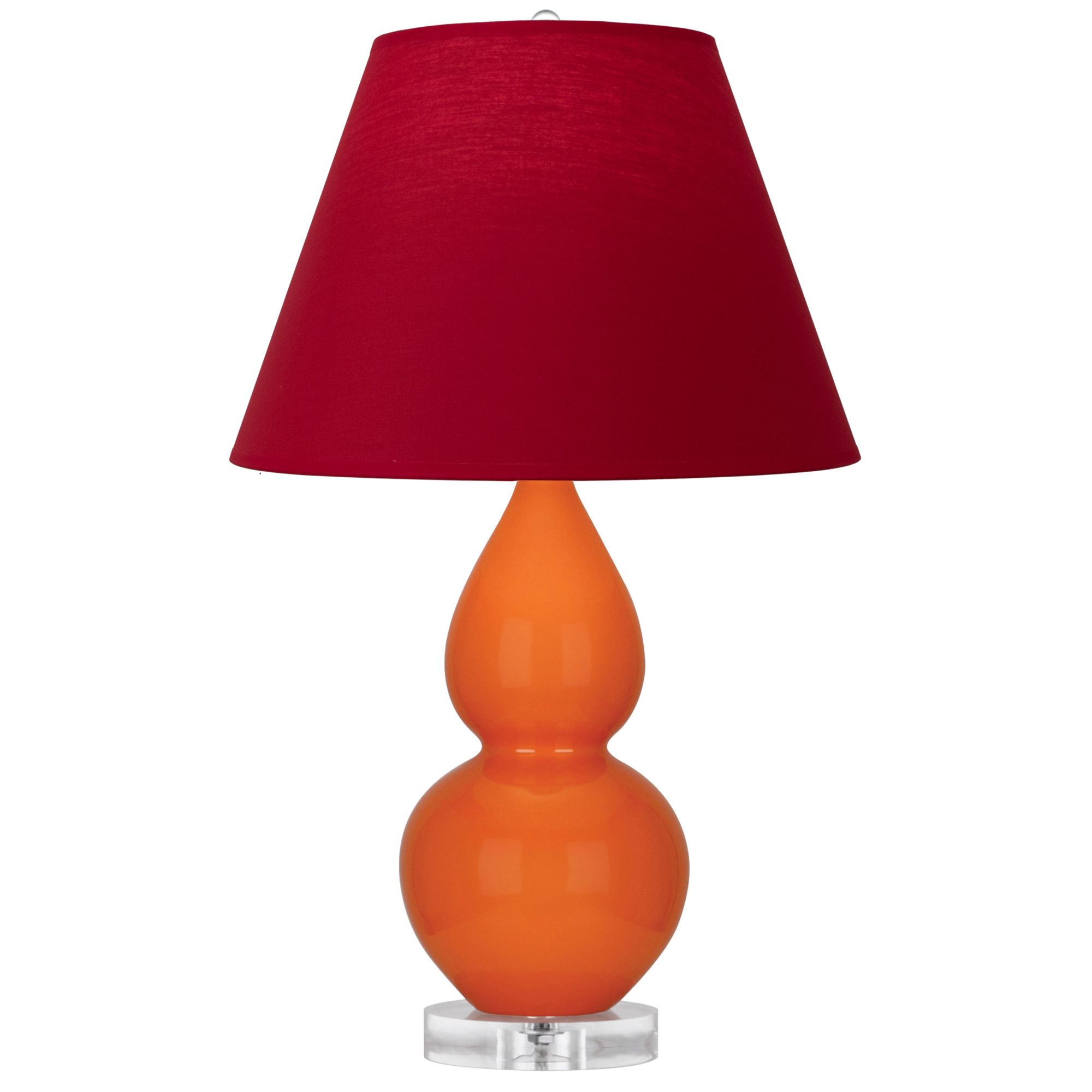 Image 2 Double Gourd 22"H Pumpkin And Lucite Lamp w/ Rose And Ink Shade more views