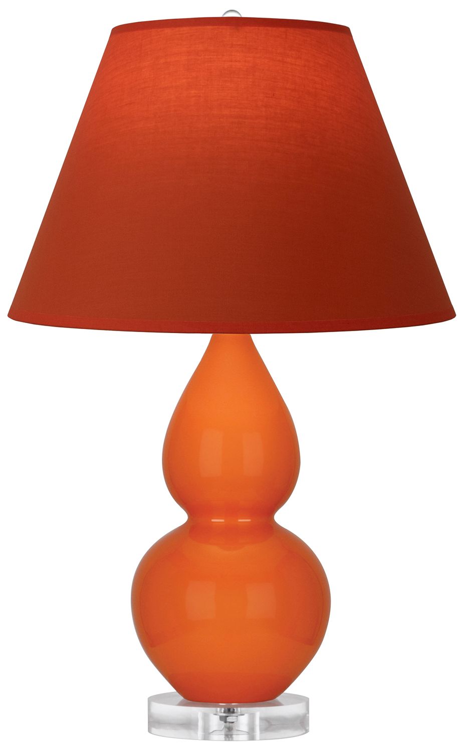 Double Gourd 22"H Pumpkin &amp; Lucite Lamp w/ Tangerine &amp; Taupe M