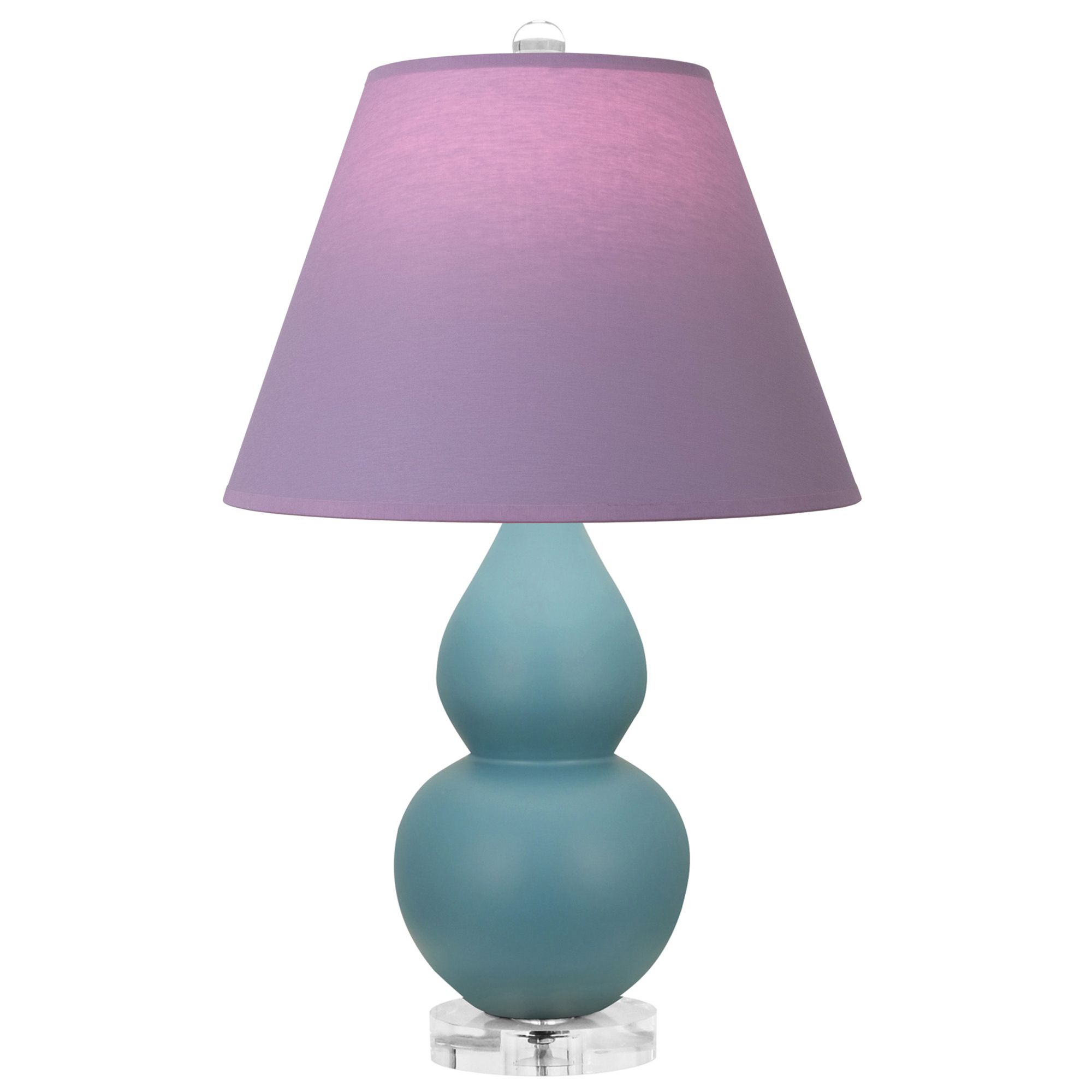 Image 2 Double Gourd 22"H Steel Blue & Lucite Lamp w/Lavender & Plum M more views