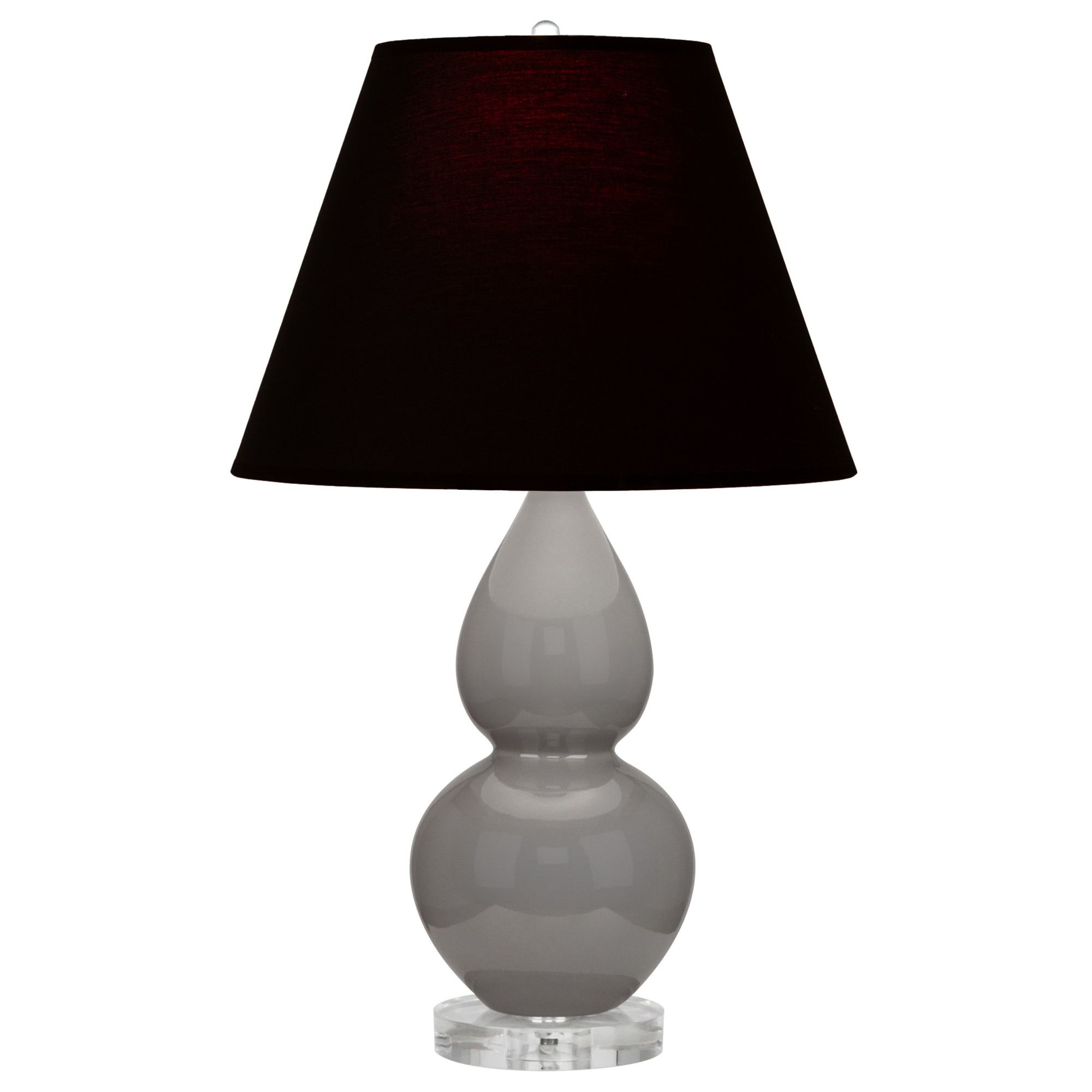 Image 2 Double Gourd 22"H Taupe And Lucite Accent Lamp w/ Ink And Rose Shade more views