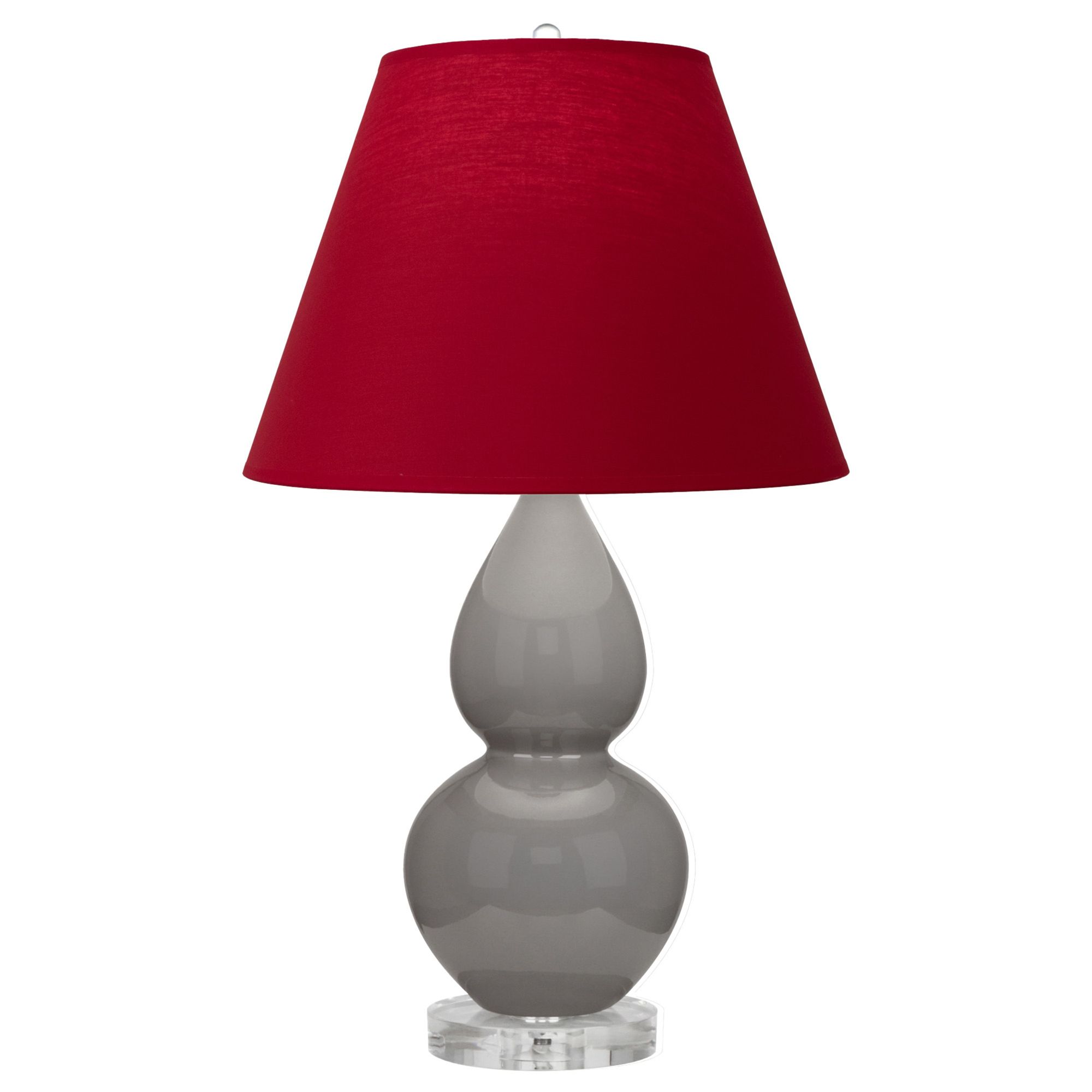 Image 2 Double Gourd 22"H Taupe And Lucite Lamp w/ Rose And Ink Shade more views