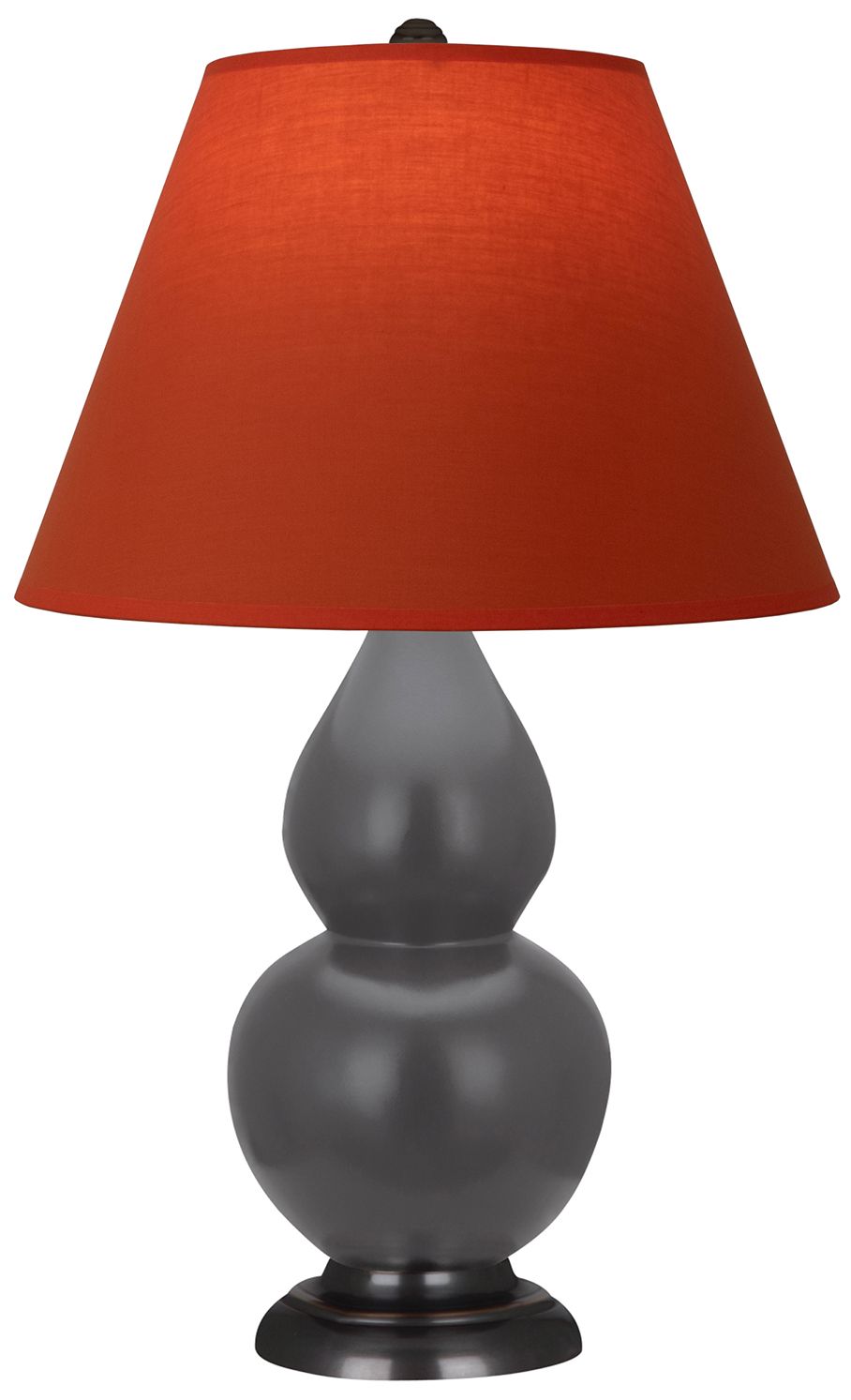 Double Gourd 23"H Ash And Bronze Lamp w/ Tangerine And Taupe Made to Order