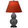 Double Gourd 23"H Ash And Bronze Lamp w/ Tangerine And Taupe Shade