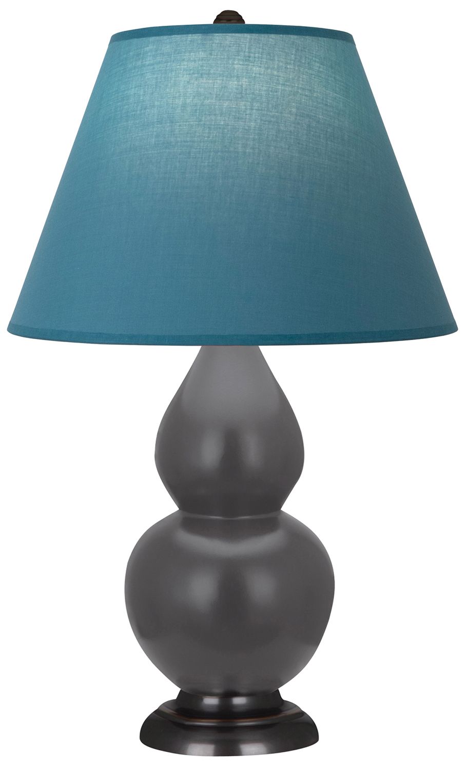 Double Gourd 23"H Ash & Bronze Lamp w/ Bright Blue & Gray Made to Order