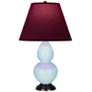 Double Gourd 23"H Baby Blue And Bronze Lamp w/ Plum And Lavender Shade
