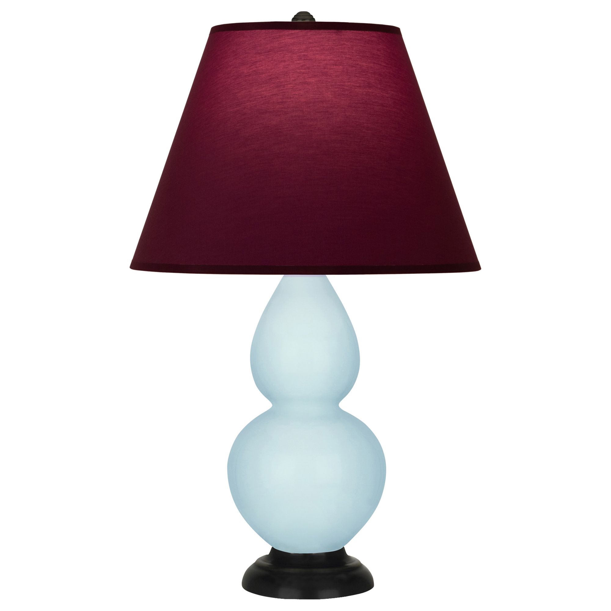 Image 2 Double Gourd 23"H Baby Blue And Bronze Lamp w/ Plum And Lavender Shade more views