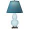 Double Gourd 23"H Baby Blue And Silver Lamp w/ Bright Blue And Gray Shade
