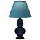 Double Gourd 23"H Blue And Bronze Lamp w/ Bright Blue And Gray Shade