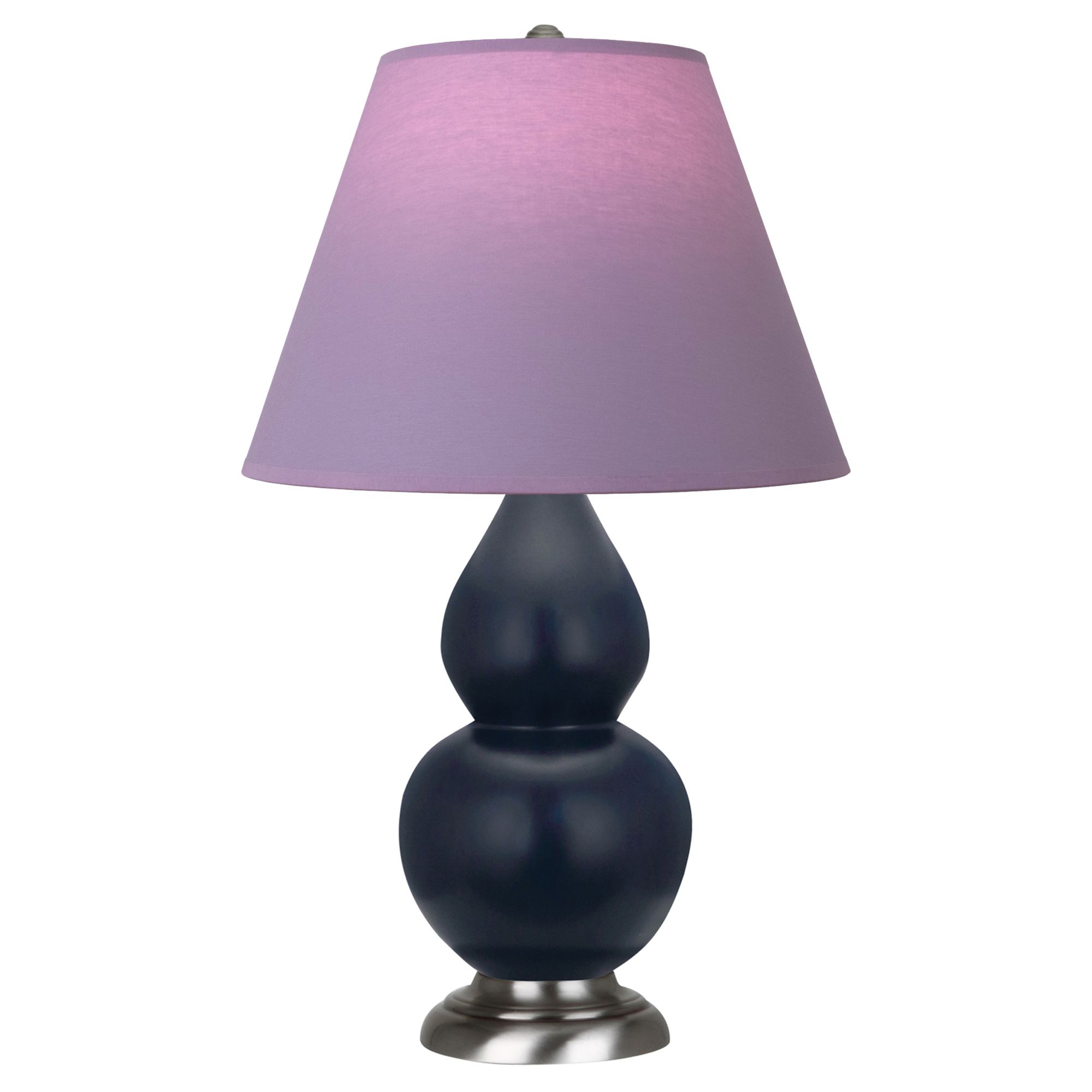 Image 2 Double Gourd 23"H Blue And Silver Lamp w/ Lavender And Plum Shade more views